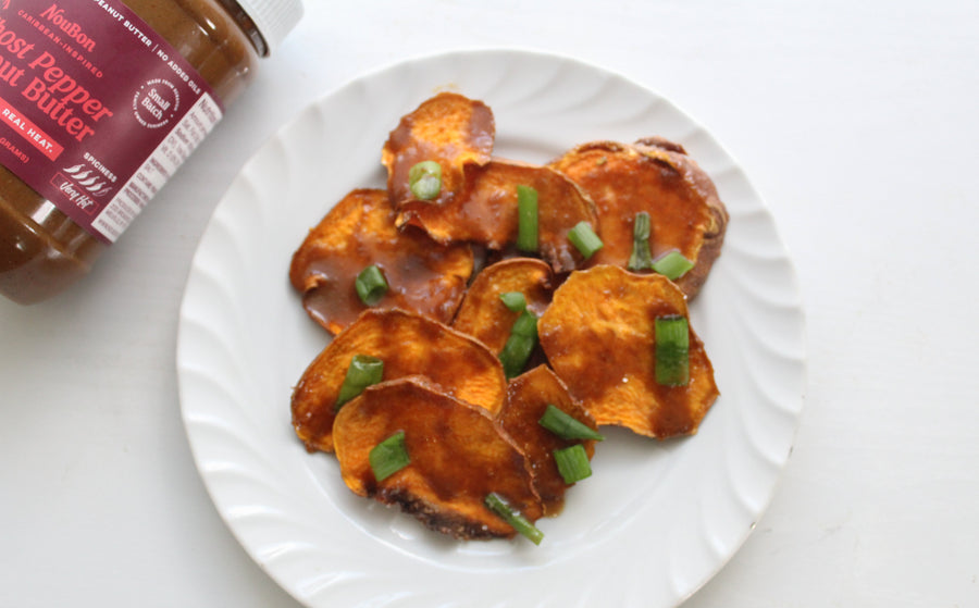 Ghost Pepper Peanut Butter Sweet Potato Bites
