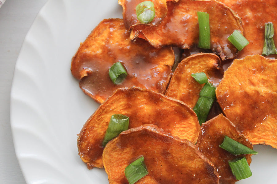 Ghost Pepper Peanut Sweet Potato Bites